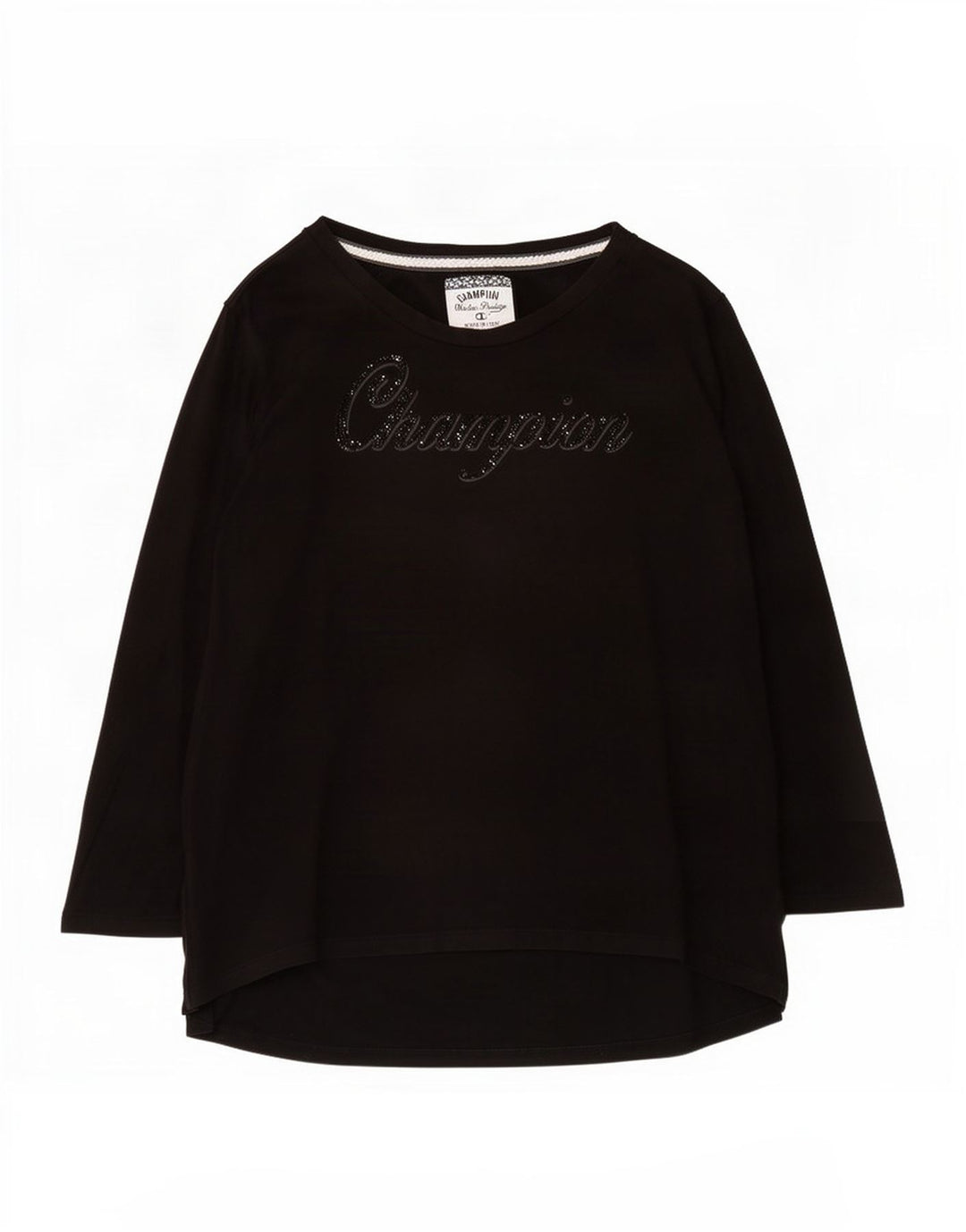 Champion Dame Grafisk Top Langærmet UK 18 XL Sort