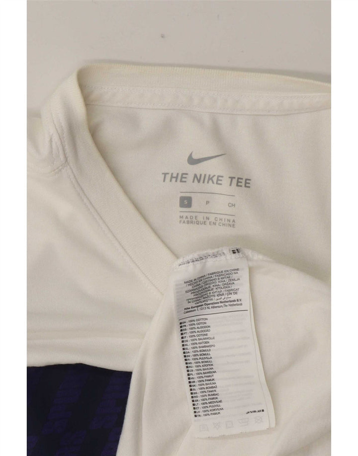 Nike T-shirt top til mænd, lille hvid geometrisk bomuld