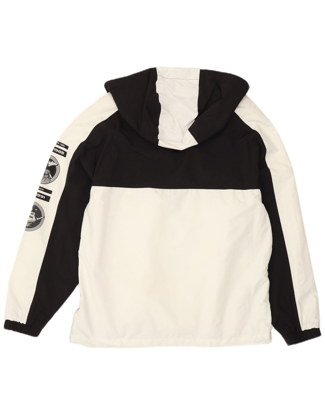 Pull & Bear Herre Nasa Graphic Anorak Jacket UK 38 Medium White Colourblock