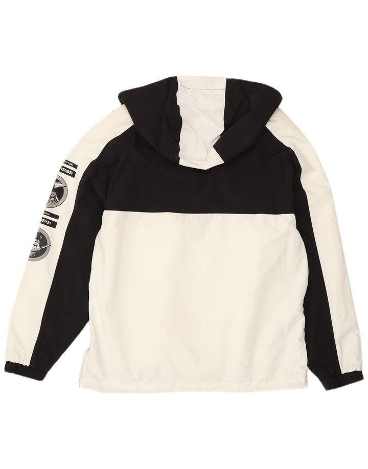 Pull & Bear Herre Nasa Graphic Anorak Jacket UK 38 Medium White Colourblock