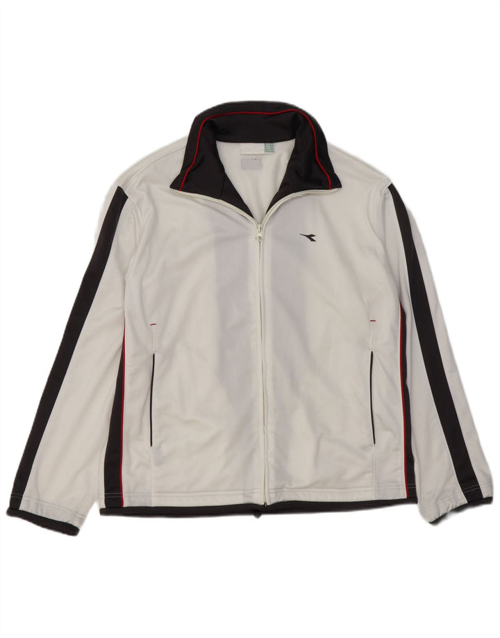 Diadora Træningsdragt til mænd Topjakke UK 32 2XS Hvid Colourblock Polyester
