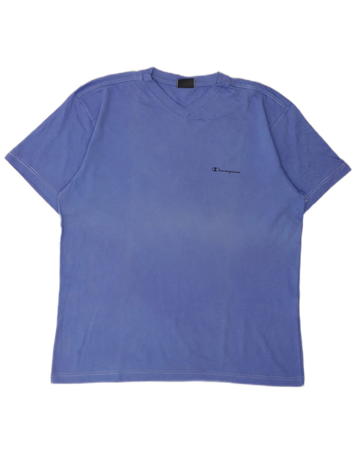 Champion Herre T-Shirt Top 2XL Blå Bomuld