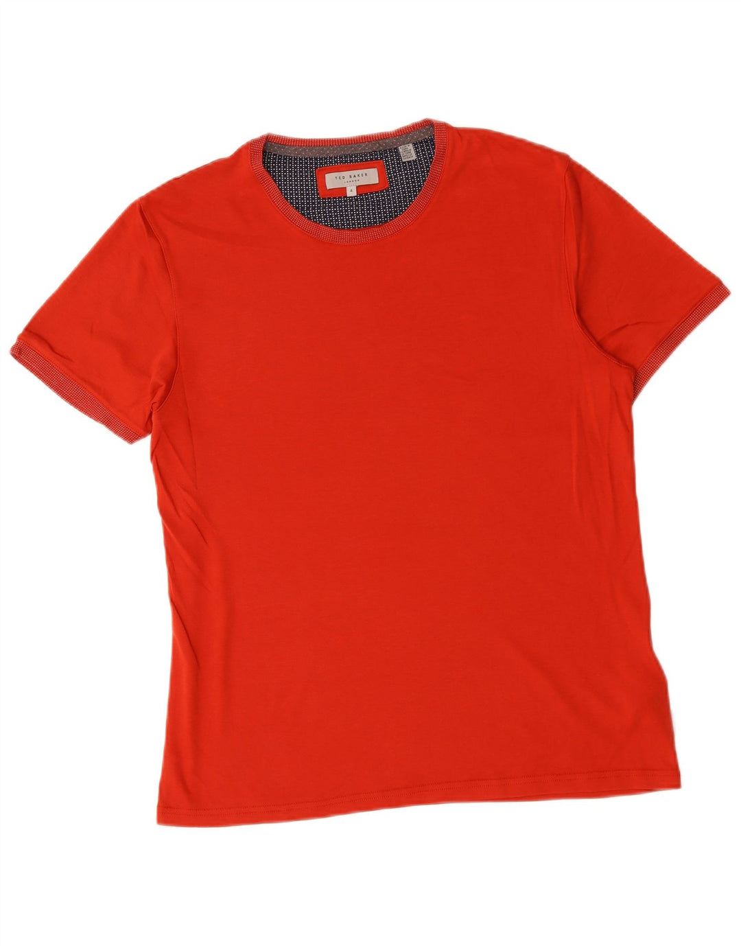 Ted Baker Herre T-Shirt Top Størrelse 4 Stor Rød Bomuld