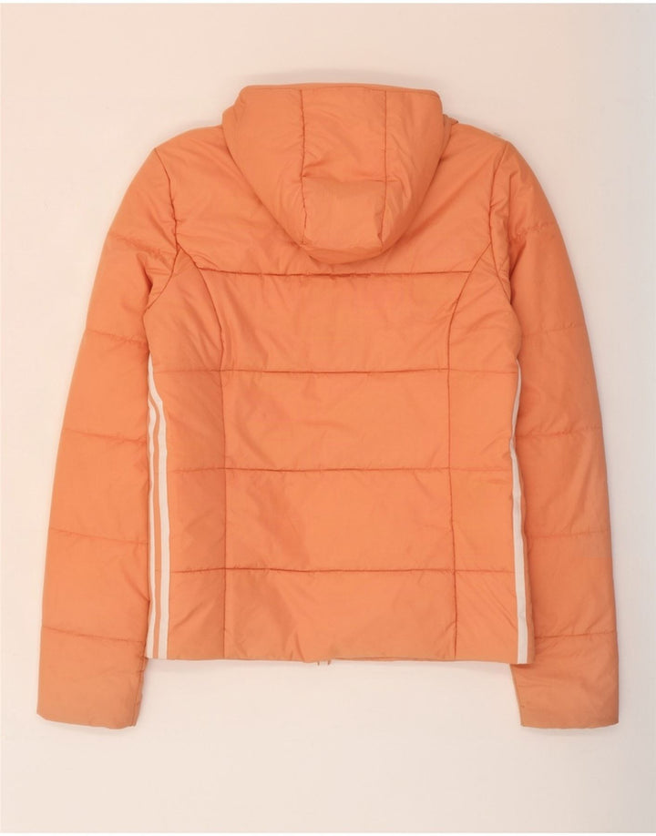 Adidas Dame Hætte Polstret Jakke UK 10 Small Pink Polyester