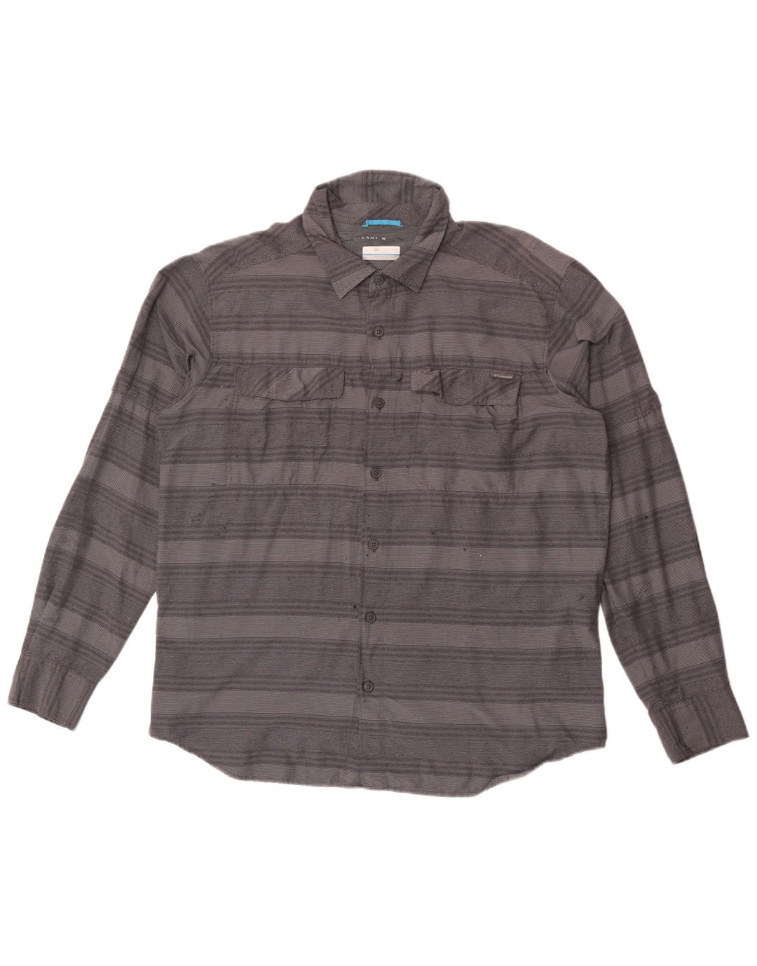 Columbia herreskjorte stor gråstribet nylon