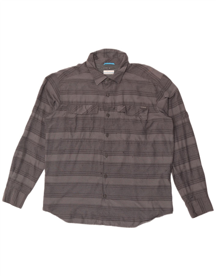 Columbia herreskjorte stor gråstribet nylon