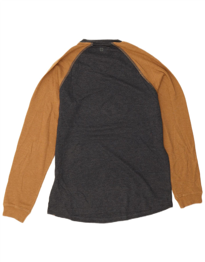 Mountain Warehouse Herre Top Langærmet Medium Grey Colourblock Bomuld