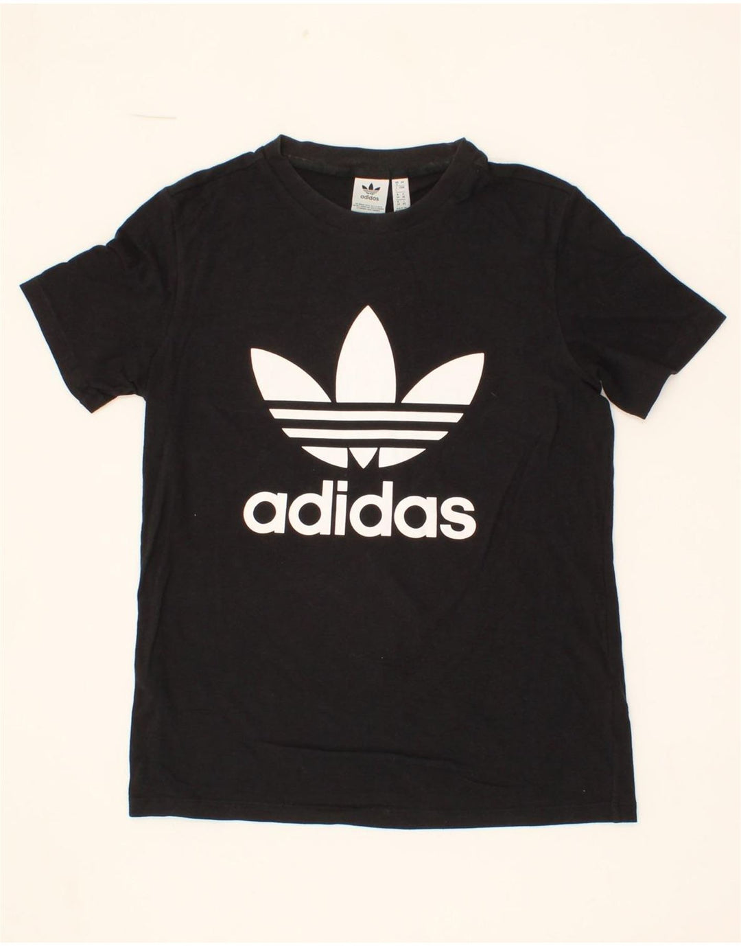 ADIDAS Womens Graphic T-Shirt Top UK 8 Small Black Vintage Adidas and Second-Hand Adidas from Messina Hembry 