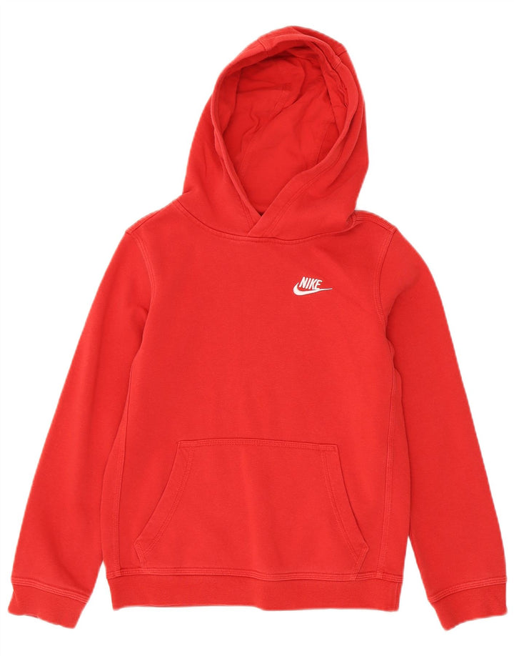 Nike Boys Hoodie Jumper 10-11 år Medium Rød Bomuld
