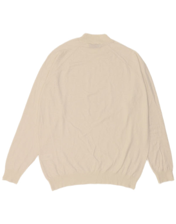 Zara Herre Turtle Neck Jumper Sweater Medium White Viscose