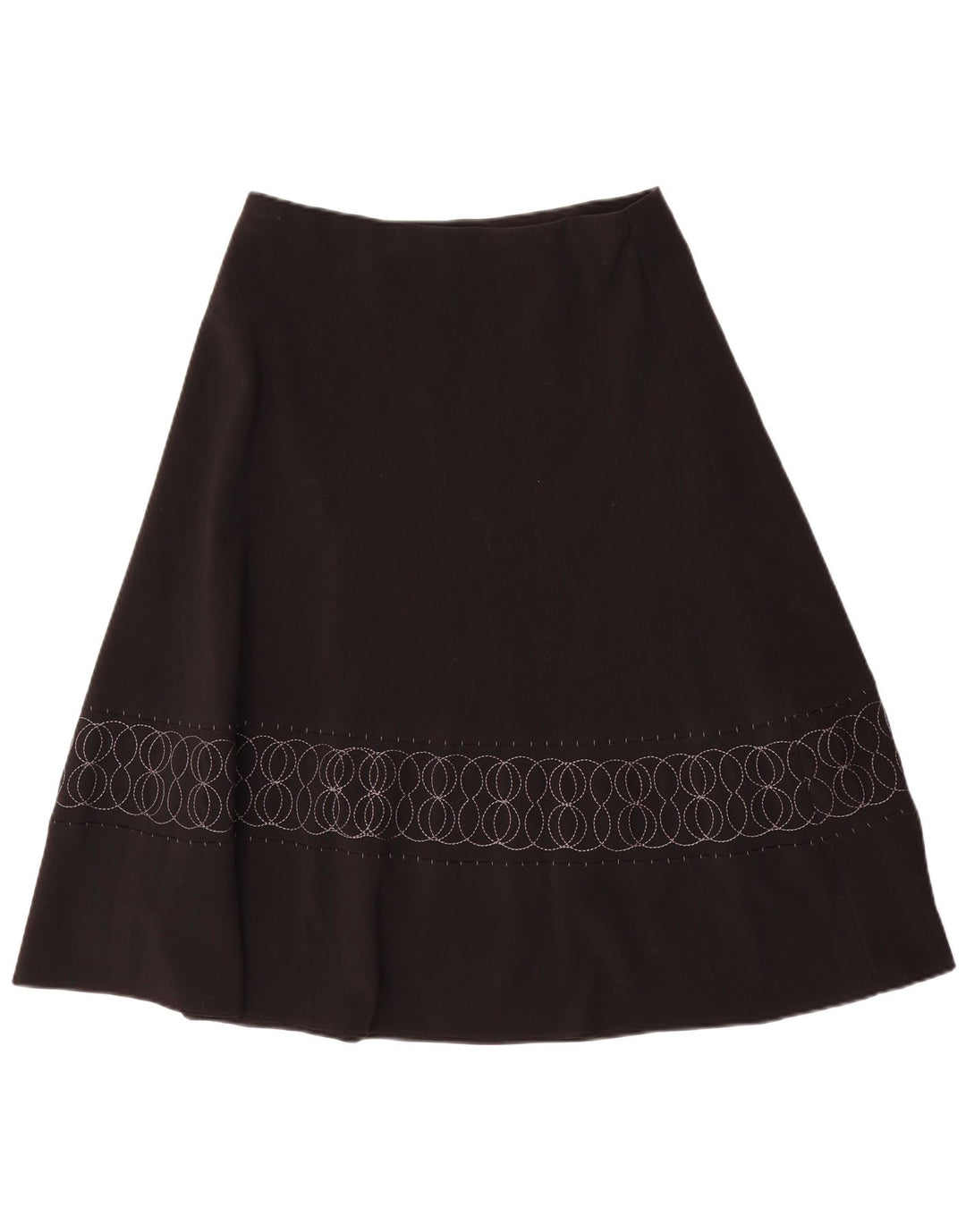 Marks & Spencer Womens Flared Skirt UK 12 Medium W32 Black Geometric