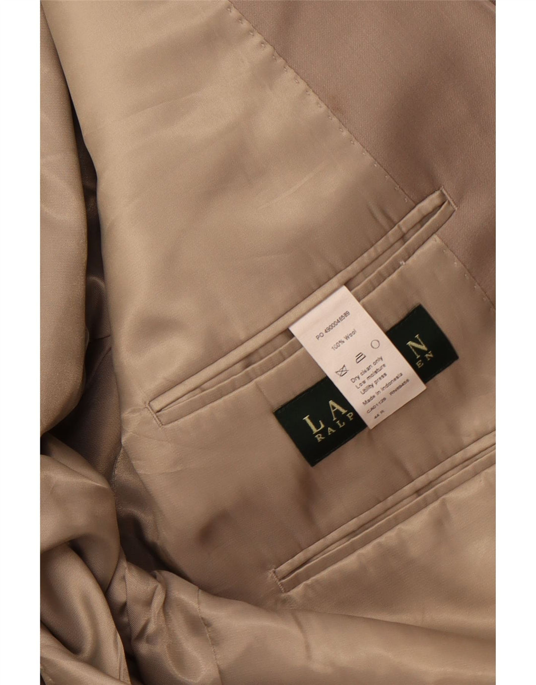 RALPH LAUREN Herre 2-knaps blazerjakke UK 44 2XL Beige Uld