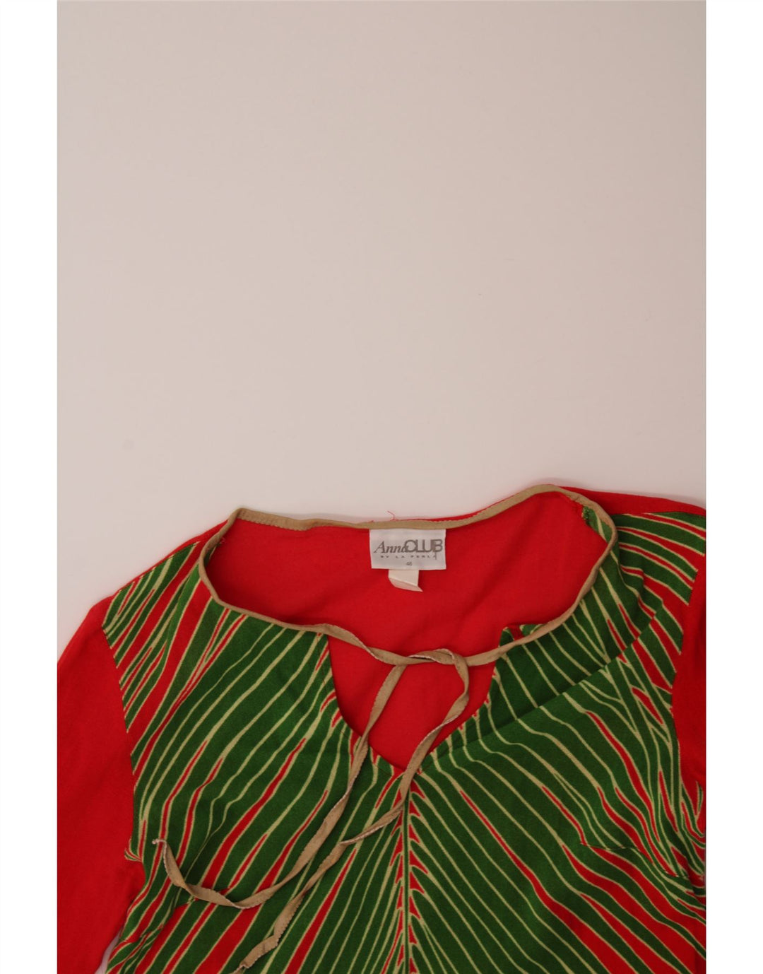ANNA CLUB Womens Tunic Dress IT 46 Large Red Striped Cotton Vintage Anna Club and Second-Hand Anna Club from Messina Hembry 
