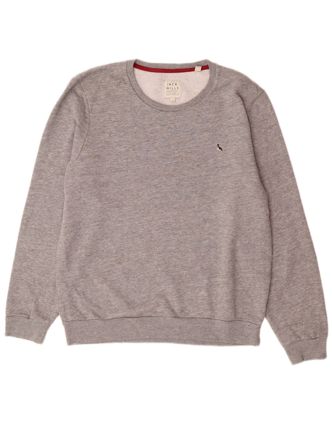 JACK WILLS Sweatshirt til mænd Medium Grå Flecked Bomuld