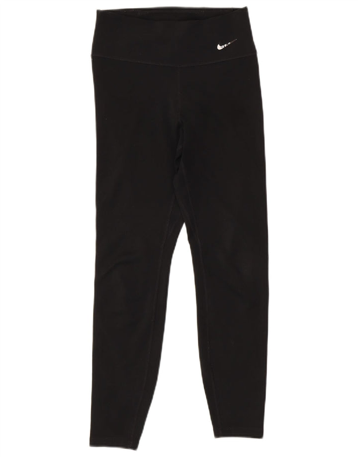 NIKE Dri Fit grafiske leggings til kvinder UK 6 XS Sort