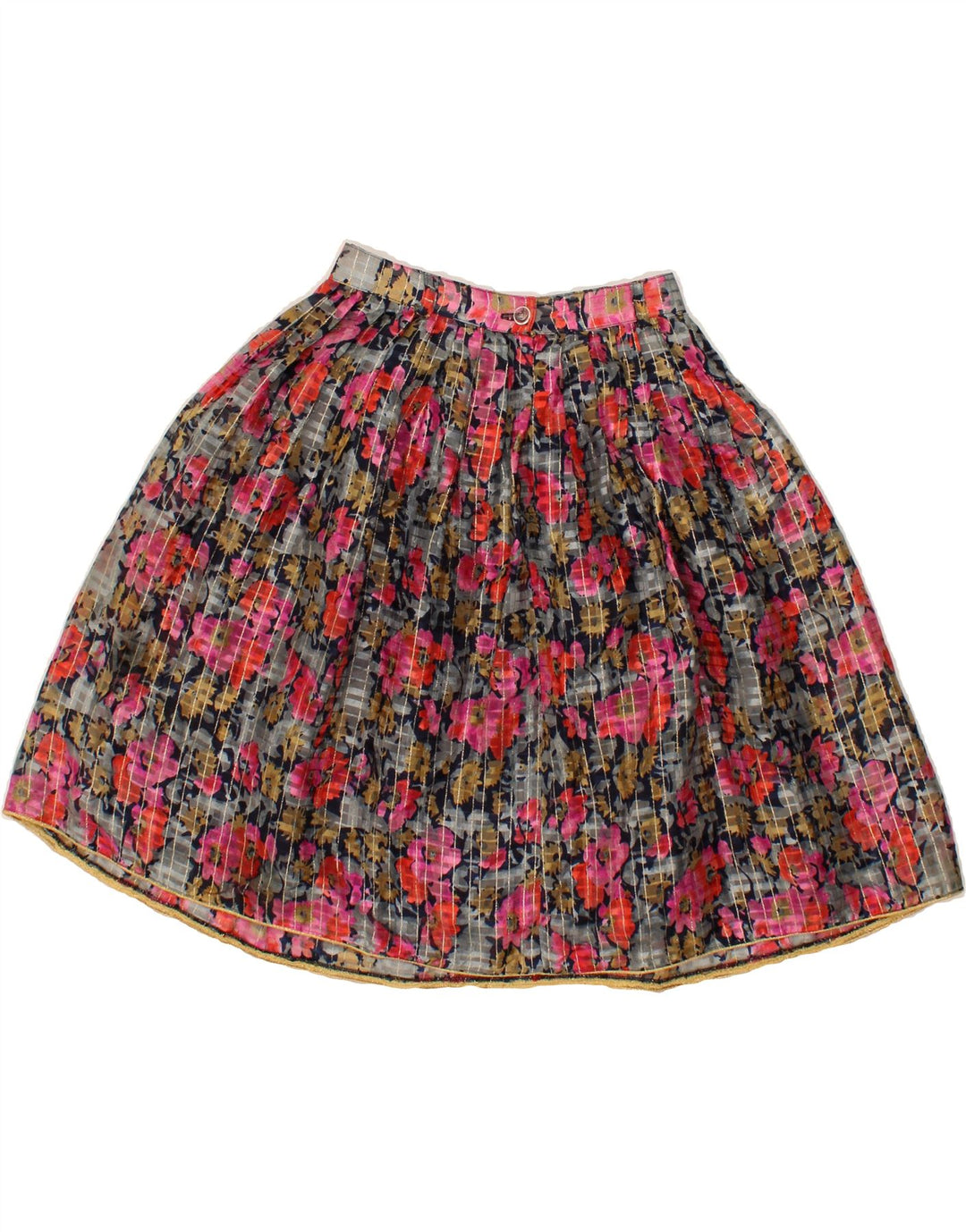 VINTAGE Womens A-Line Skirt W26 Small Multicoloured Floral Vintage Vintage and Second-Hand Vintage from Messina Hembry 