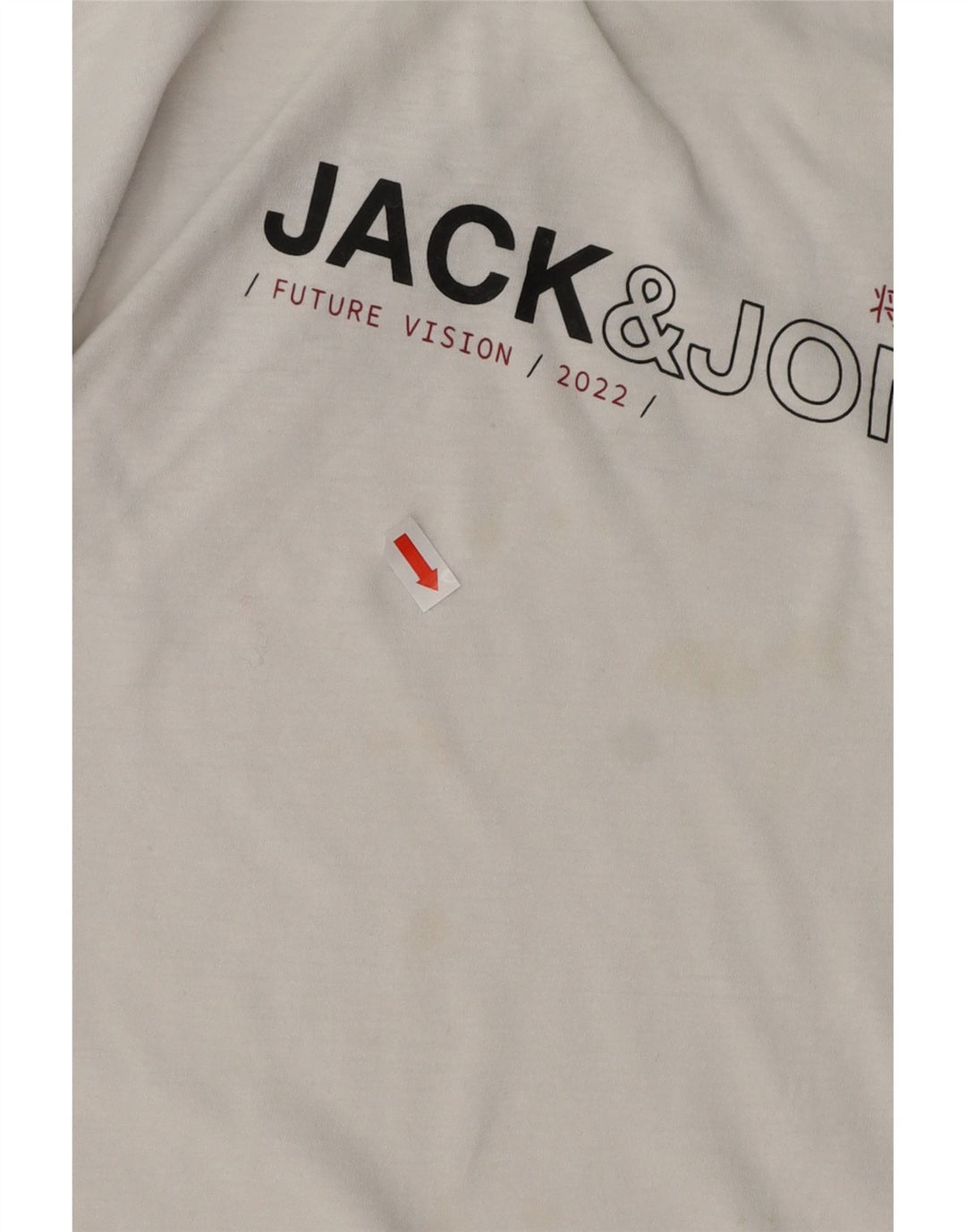 JACK & JONES Herre grafisk T-shirt Top Lille hvid bomuld