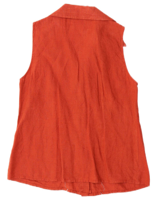 Giulia Galanti Dame ærmeløs skjorte bluse UK 14 Medium Orange Floral