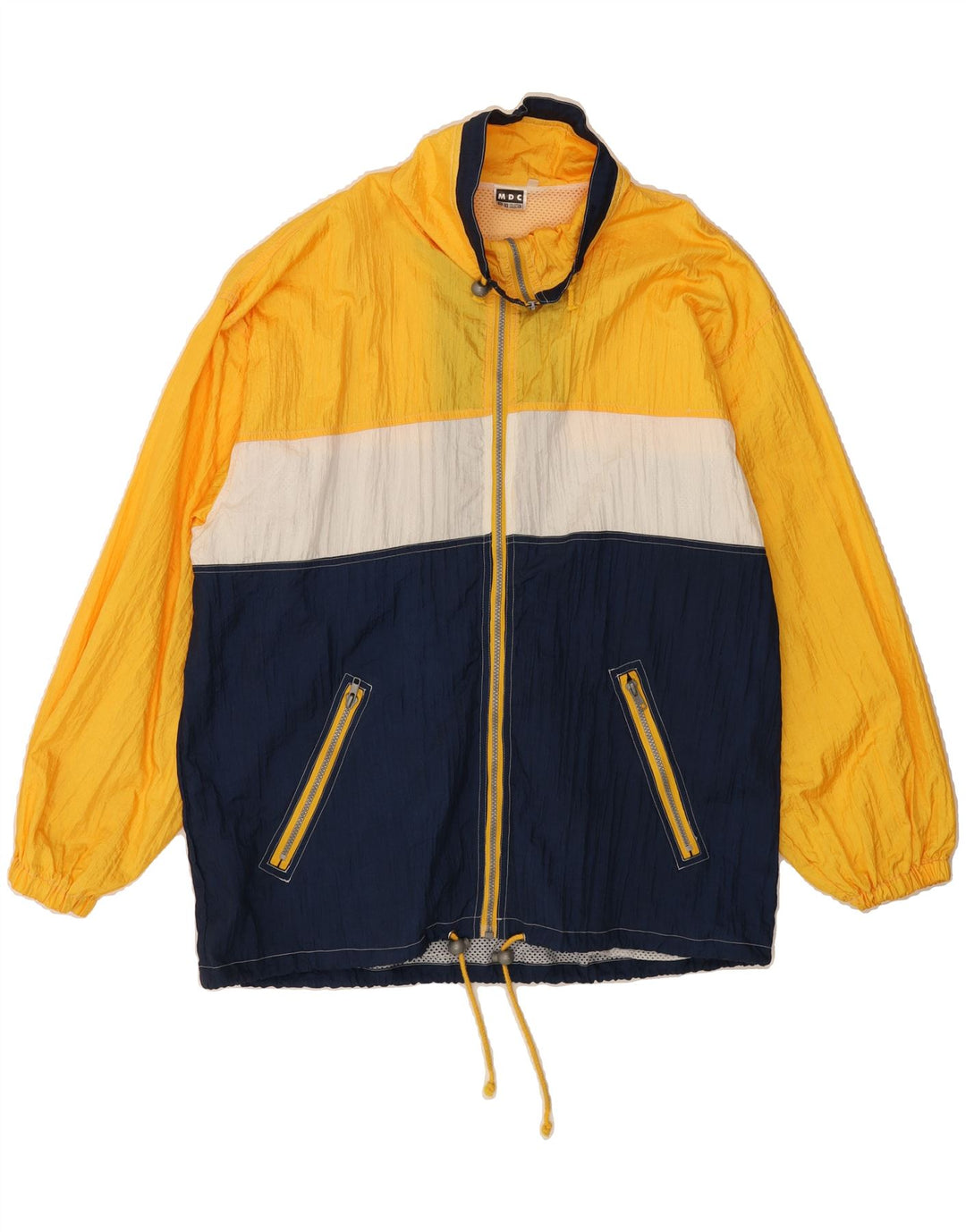 VINTAGE Mens Rain Jacket UK 40 Large Yellow Colourblock Nylon Vintage Vintage and Second-Hand Vintage from Messina Hembry 