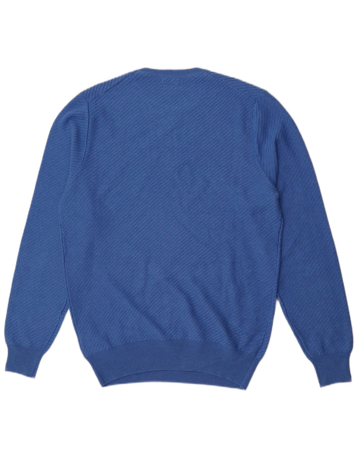 Massimo Dutti Herre Crew Neck Jumper Sweater Stor Blå Bomuld