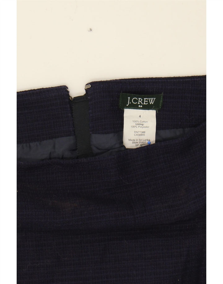 J. CREW Womens Mini Skirt US 4 Small W30 Navy Blue Check Cotton Vintage J. Crew and Second-Hand J. Crew from Messina Hembry 