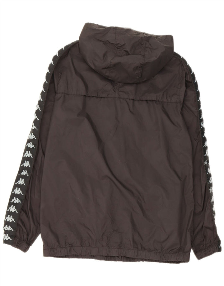 Kappa Herre Hooded Grafisk Regnjakke UK 38 Medium Sort Nylon