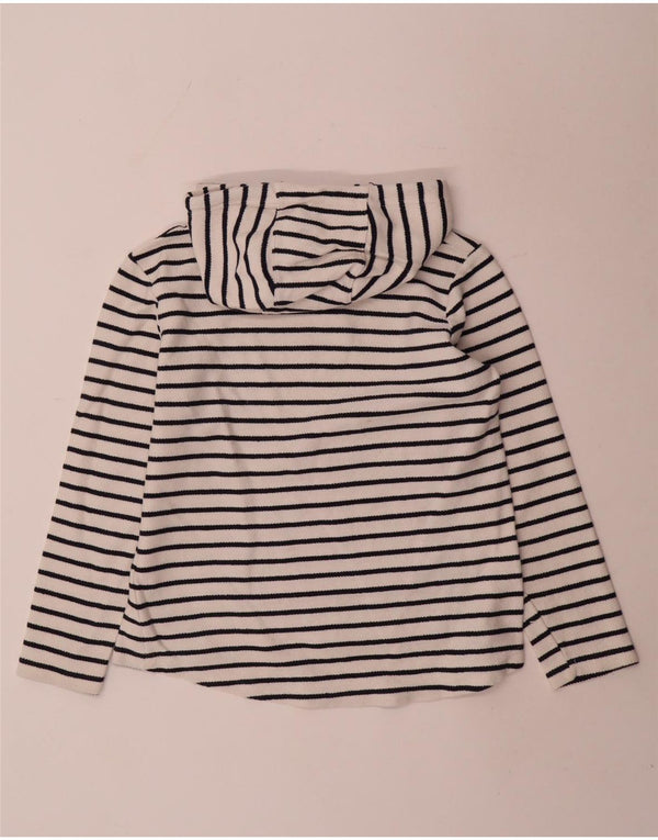 Weird Fish Dame Oversized Hoodie Jumper UK 10 Small White Pinstripe