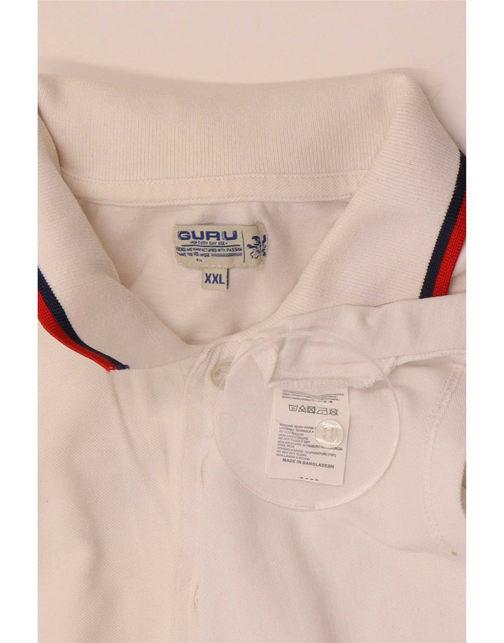 Guru Herre Polo Shirt 2XL Hvid Bomuld