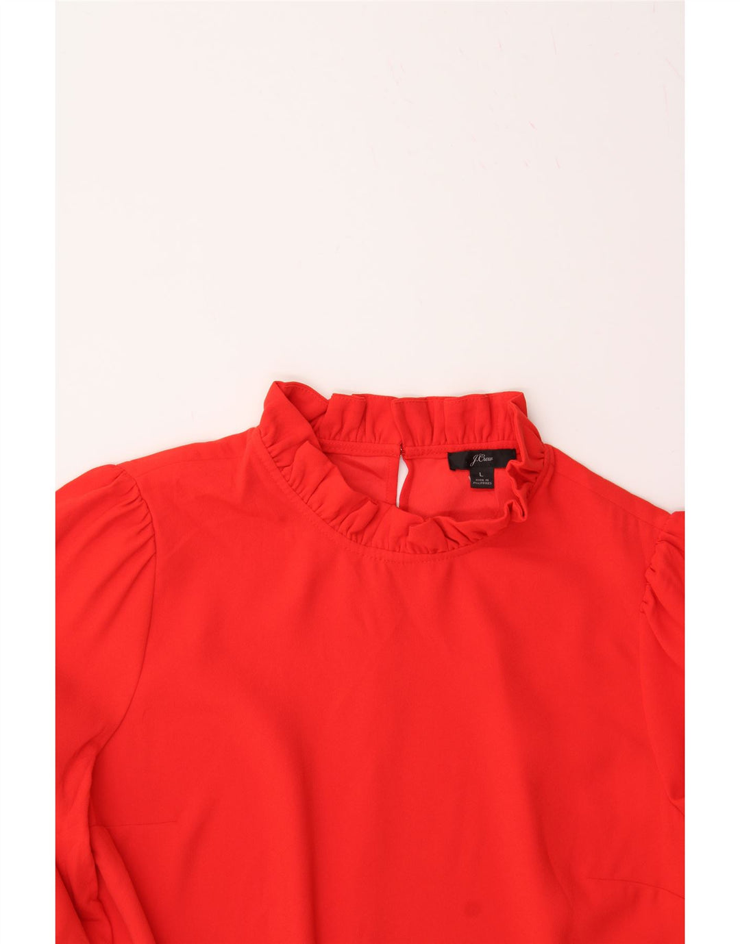 J. CREW Womens Long Sleeve Blouse Top UK 16 Large Red Polyester Vintage J. Crew and Second-Hand J. Crew from Messina Hembry 