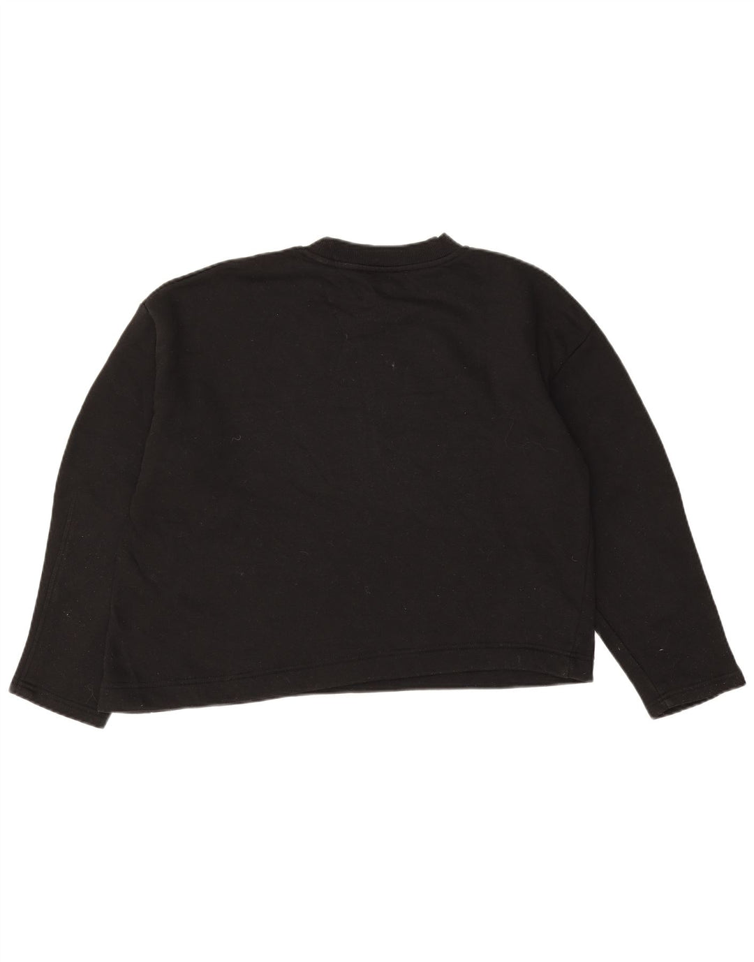 Zara Womens Crop Sweatshirt Jumper UK 14 Medium Black