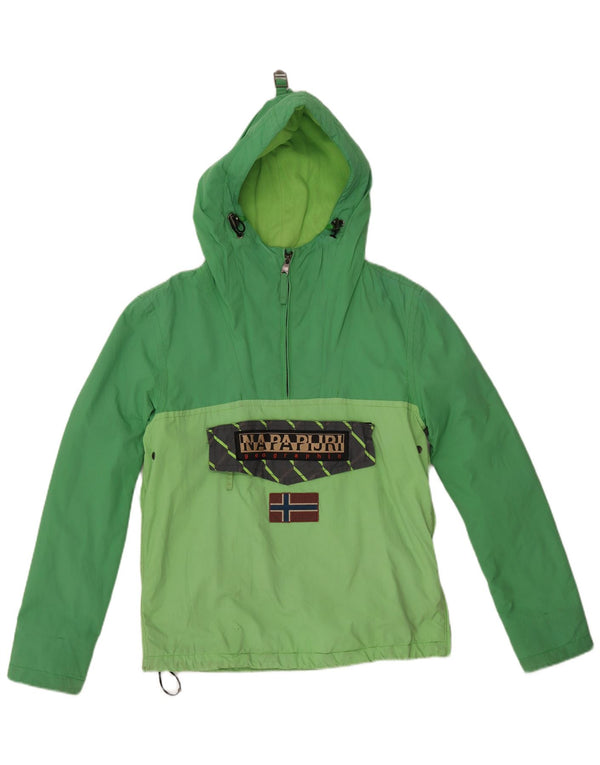 Napapijri Herre Hooded Grafisk Anorak Jacket UK 36 Small Green Colourblock