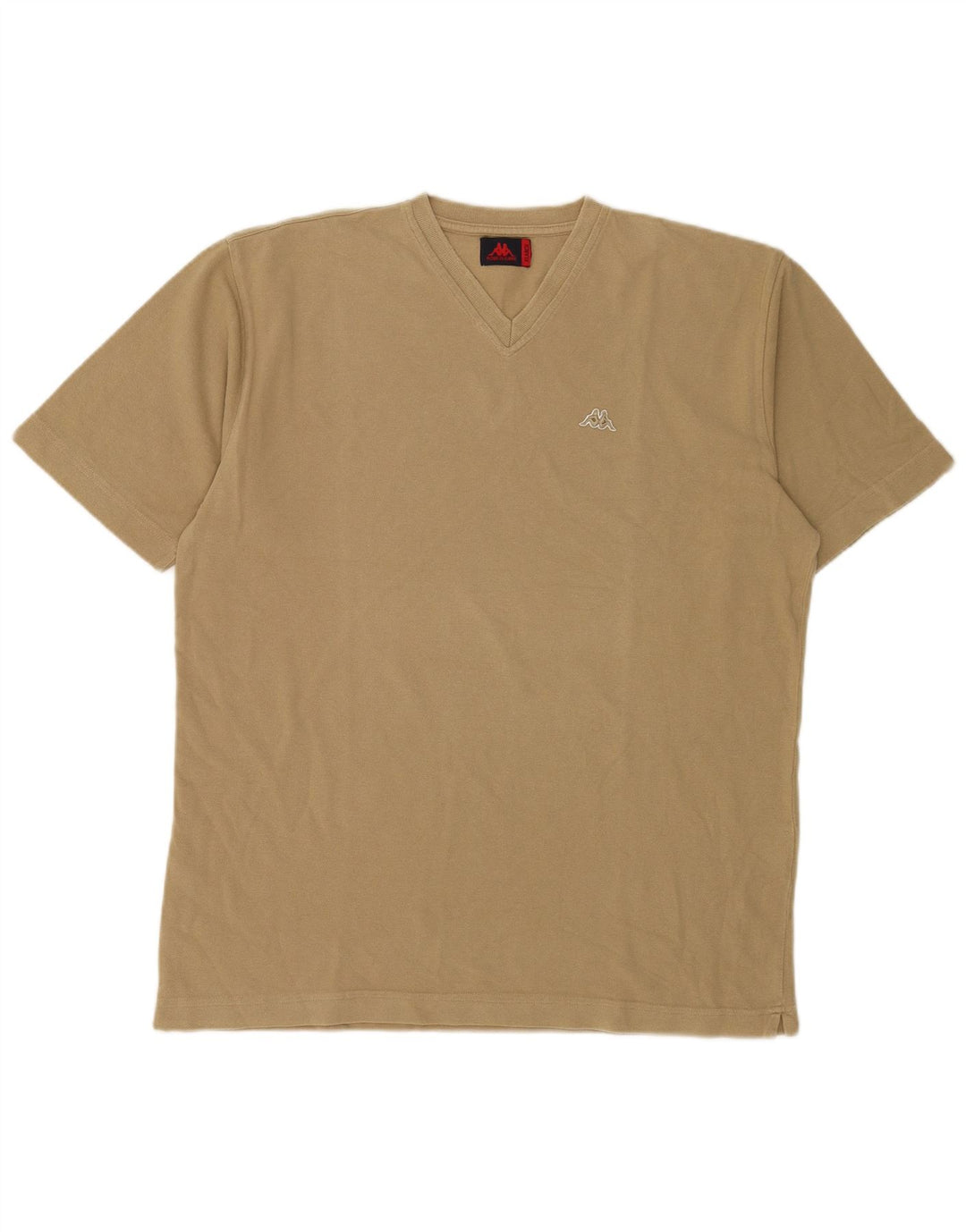 Kappa Herre T-Shirt Top XL Beige Bomuld