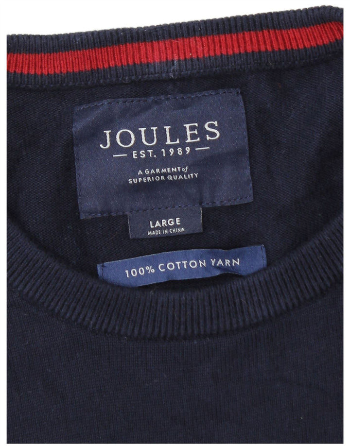 Joules herre rund hals sweater stor marineblå bomuld