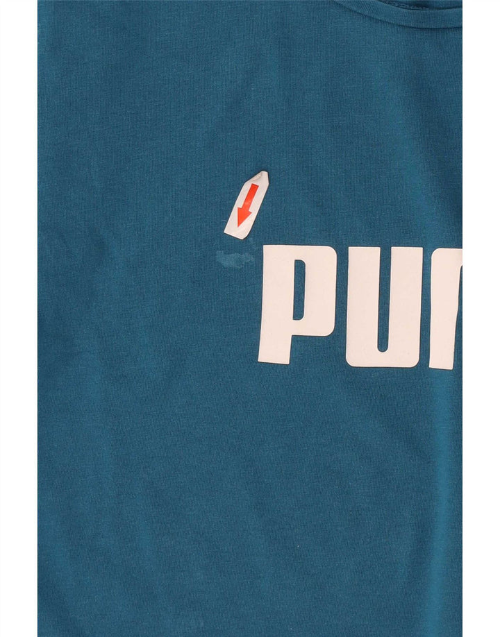 Puma Grafisk T-Shirt Top UK 12 Medium Blå