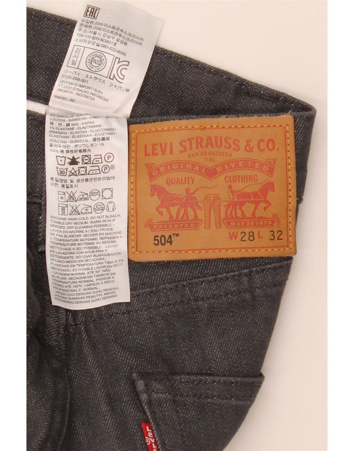 Levi's Herre 504 Straight Jeans W28 L32 Grå Bomuld