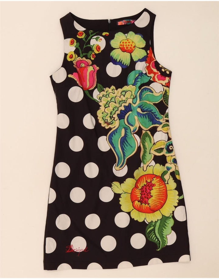 Desigual Dame Ærmeløs Skede Kjole EU 38 Medium Black Floral