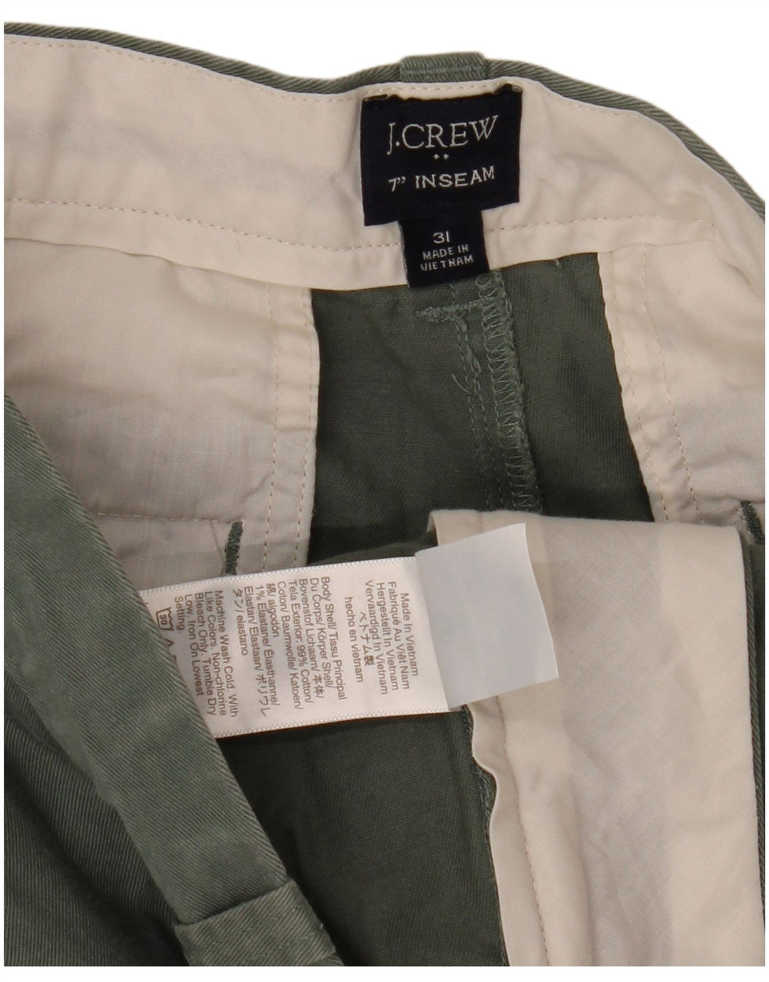 J. Crew Chino Shorts til mænd W31 Medium Khaki Bomuld