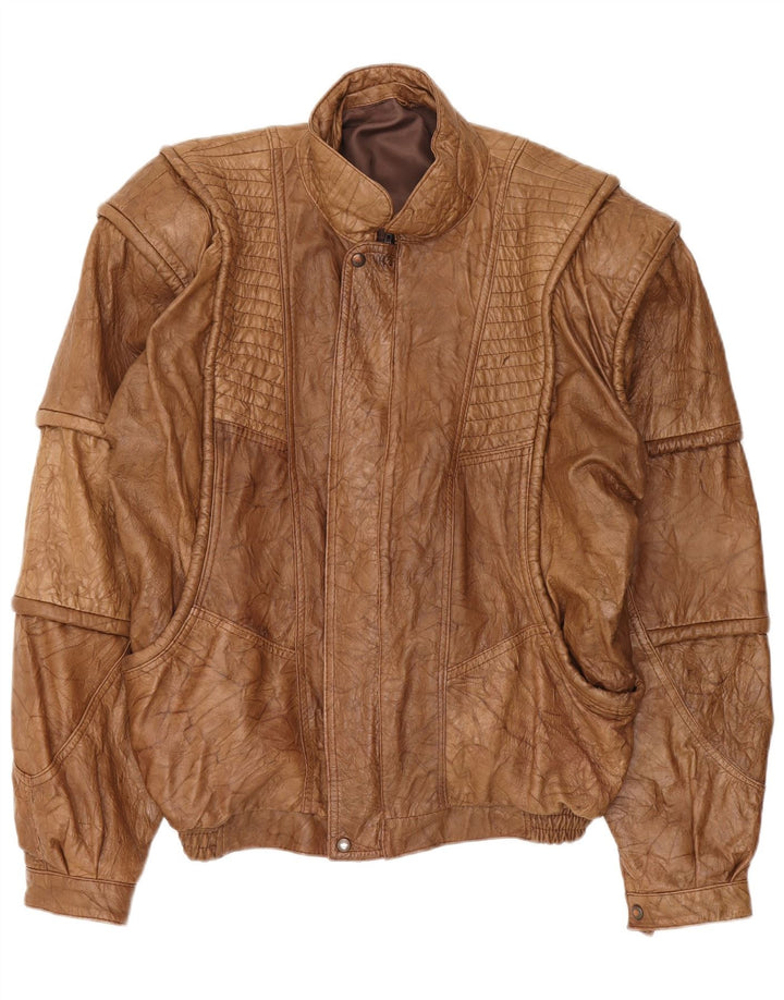 Vintage herre læderjakke UK 42 XL Brun
