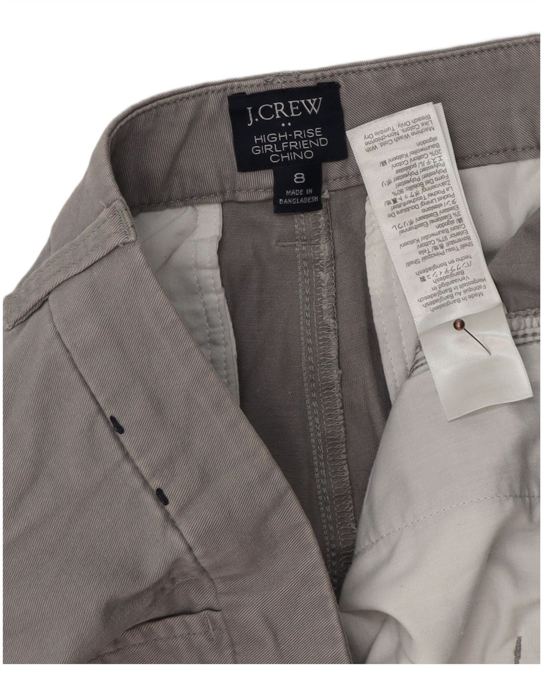 J. CREW Kvinder Slim Chino Bukser US 8 Medium W32 L27 Grå
