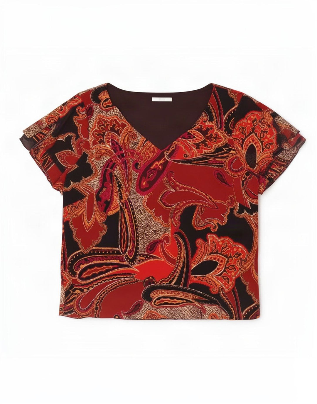 Marks & Spencer Damebluse Top UK 20 2XL Sort Paisley Polyester