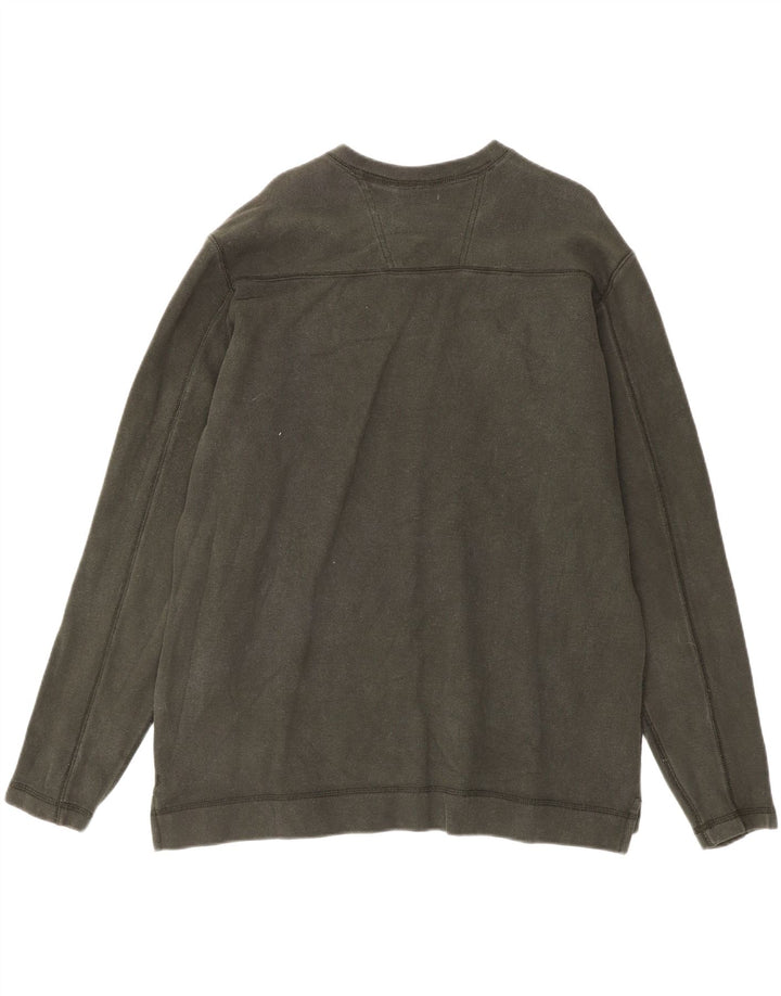 EDDIE BAUER Mens Top Long Sleeve Medium Khaki Cotton Vintage Eddie Bauer and Second-Hand Eddie Bauer from Messina Hembry 