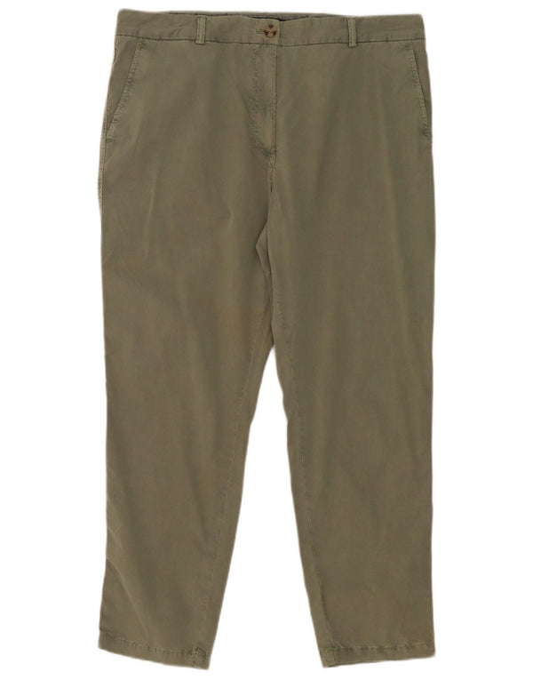 Marks & Spencer Dame Slim Chino Bukser UK 16 Large W38 L28 Khaki Bomuld