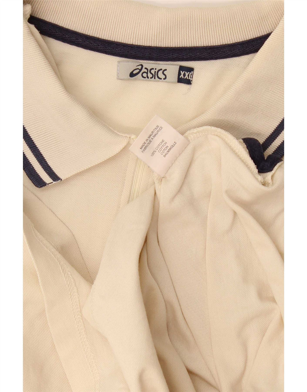 Asics herre poloshirt 2XL beige bomuld
