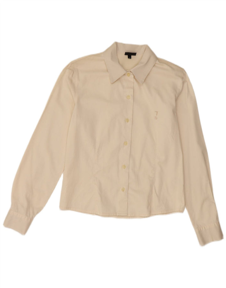 Trussardi Dameskjorte UK 10 Small Beige Bomuld