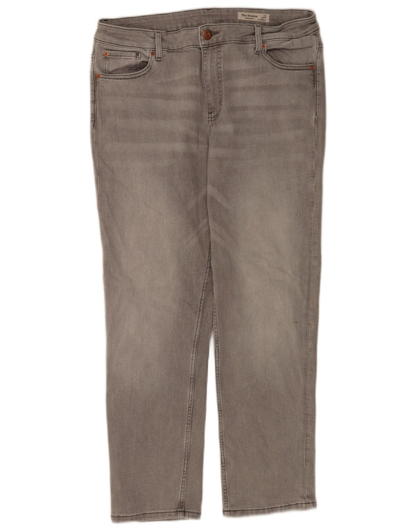 Marks & Spencer Dame The Sienna Straight Jeans UK 16 Large W34 L27 Grå
