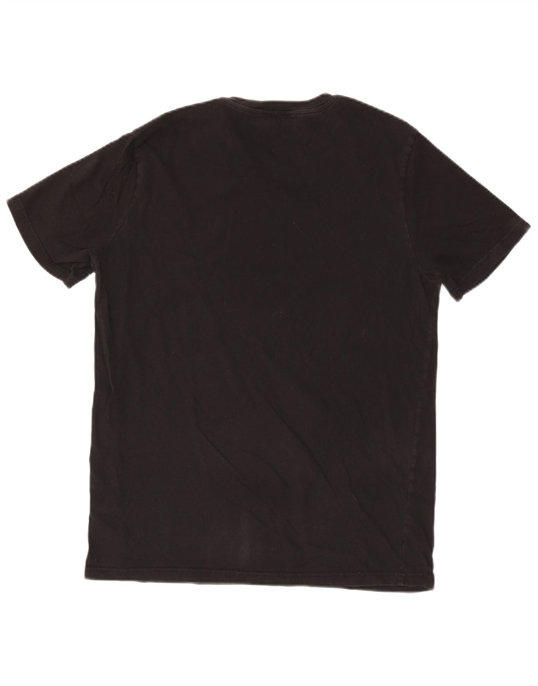 Benetton Herre T-Shirt Top Stor Sort Bomuld