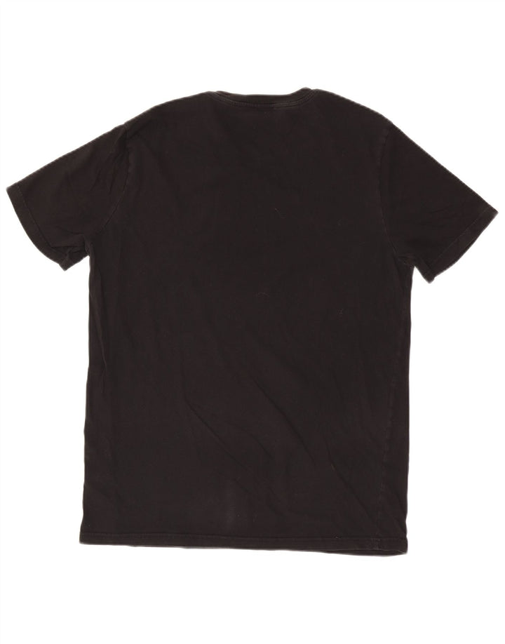 Benetton Herre T-Shirt Top Stor Sort Bomuld