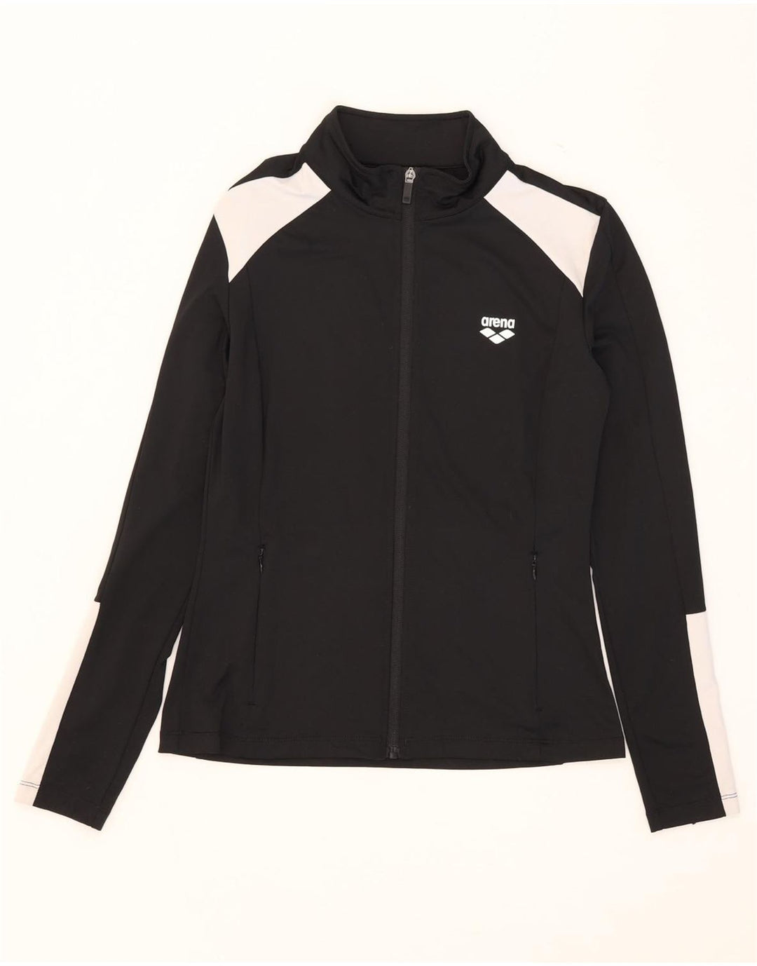 Arena Dame træningsdragt Topjakke UK 10 Small Black Colourblock Polyester