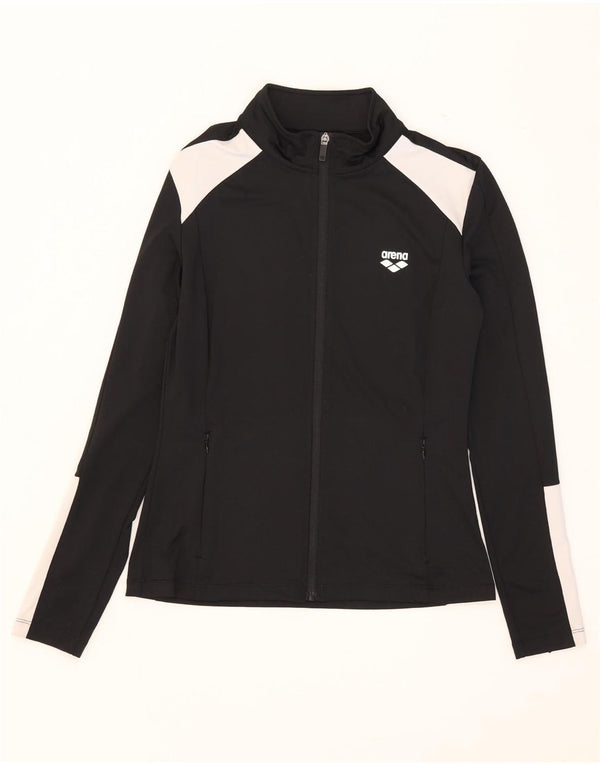 Arena Dame træningsdragt Topjakke UK 10 Small Black Colourblock Polyester