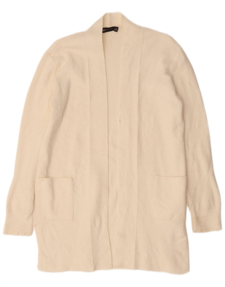 Marks & Spencer Dame Longline Cardigan Sweater UK 12 Medium Off White